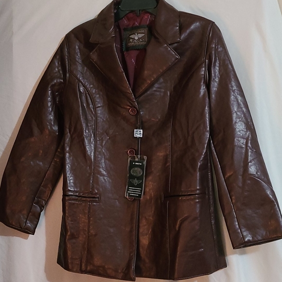 Reportage RGA Jackets & Blazers - Reportage RGA Brown Leather Jacket Coat NEW